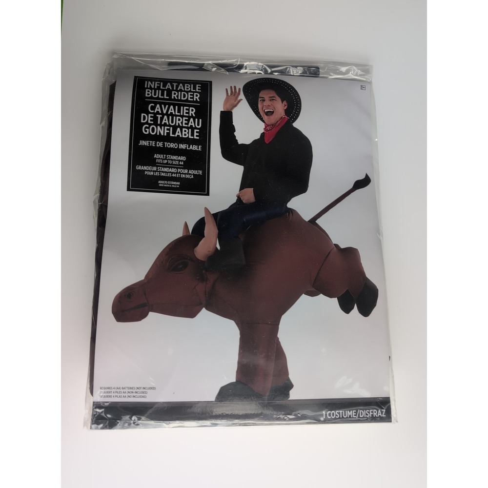 Inflatable Bull Rider Adult Costume Funny Rodeo Cowboy Outfit Halloween Party